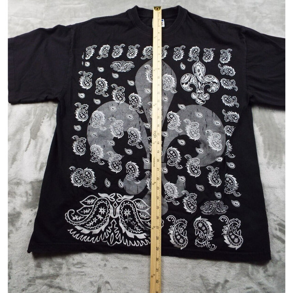 PHAT DOG Shirt Mens 2XL Black Short Sleeve Front Back Spade Graphic Handkerchief - Picture 3 of 7